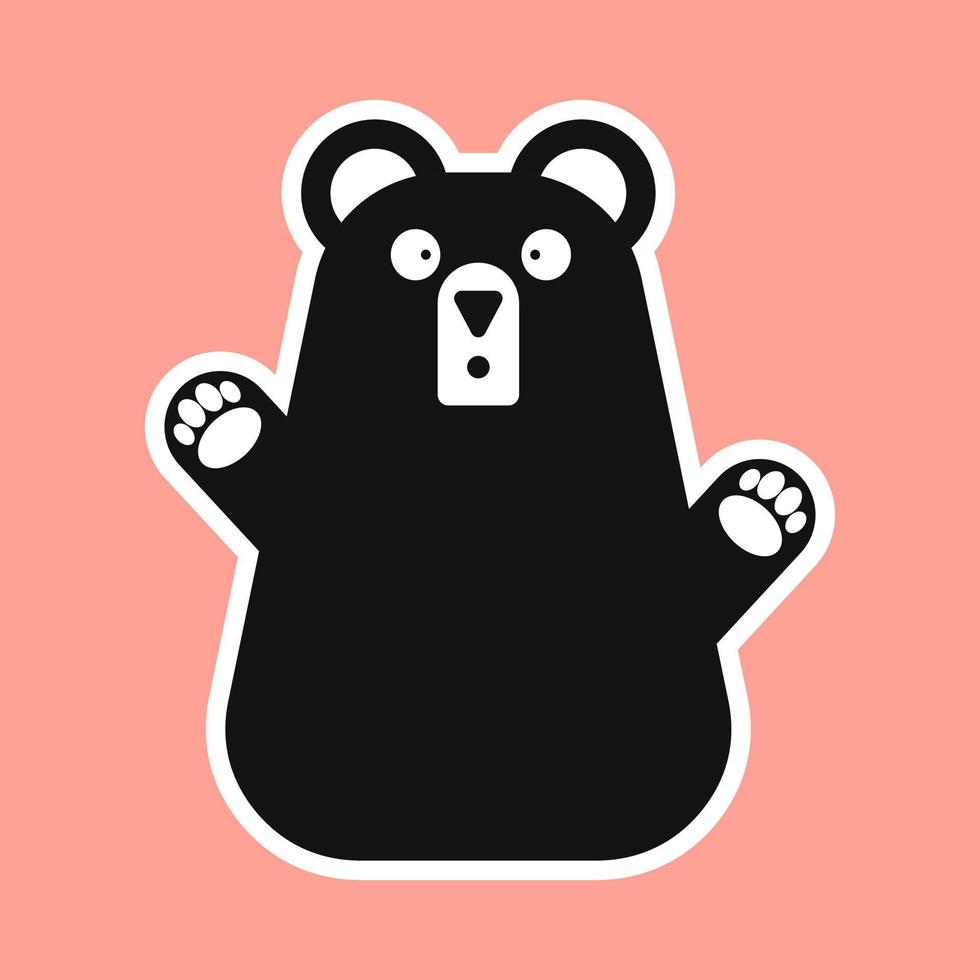 Funny bear character vector illustration in flat style