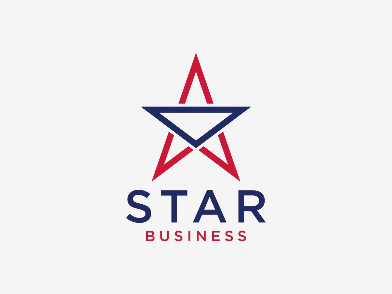 Star Logo. Blue and Red Geometric Star Shape isolated on White Background. Usable for Business and Branding Logos. Flat Vector Logo Design Template Element