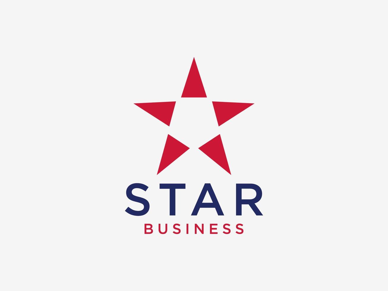 Star Logo. Blue and Red Geometric Star Shape isolated on White Background. Usable for Business and Branding Logos. Flat Vector Logo Design Template Element