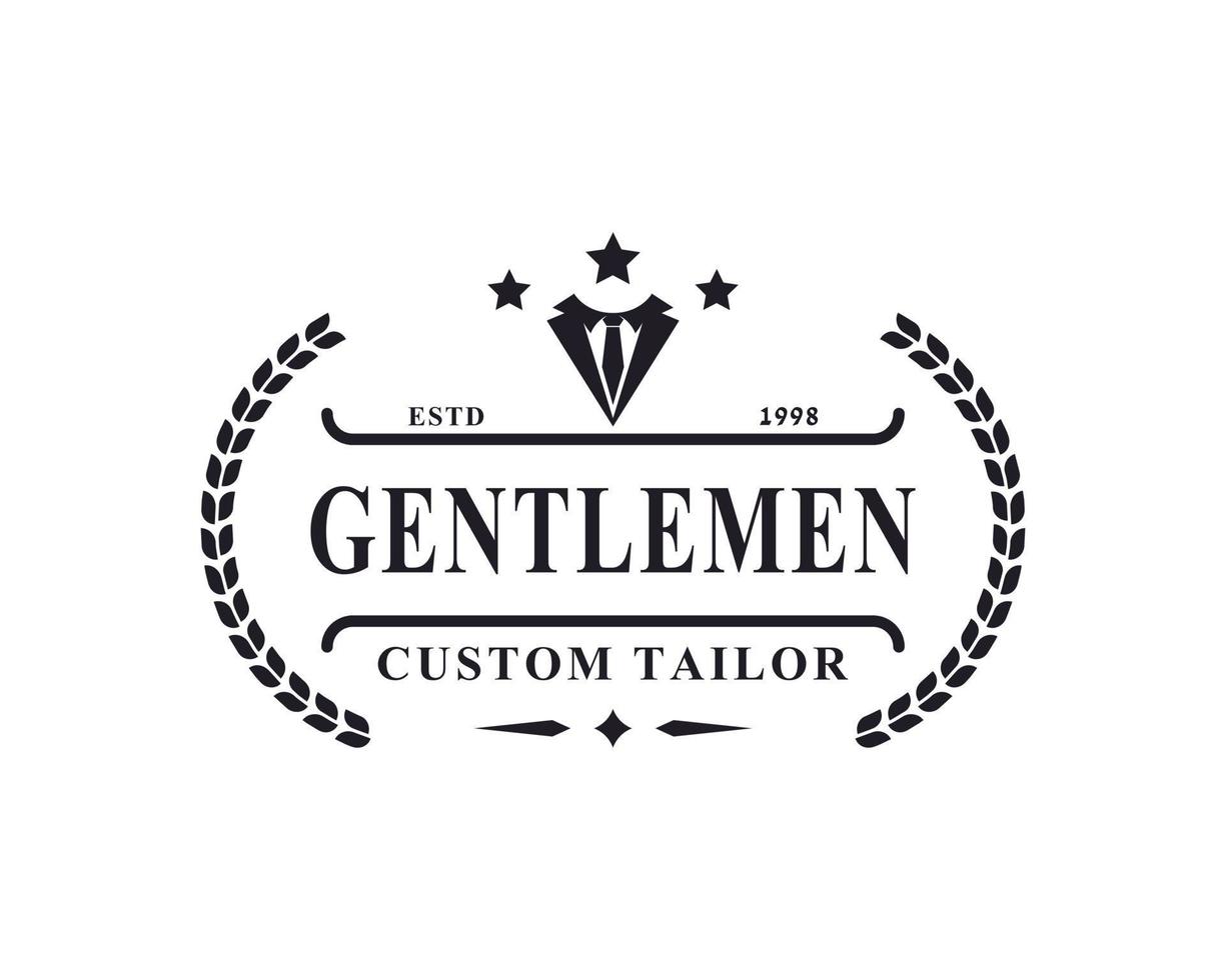 Vintage Retro Badge for Clothing Apparel Gentleman and Masculine Logo Emblem Symbol vector