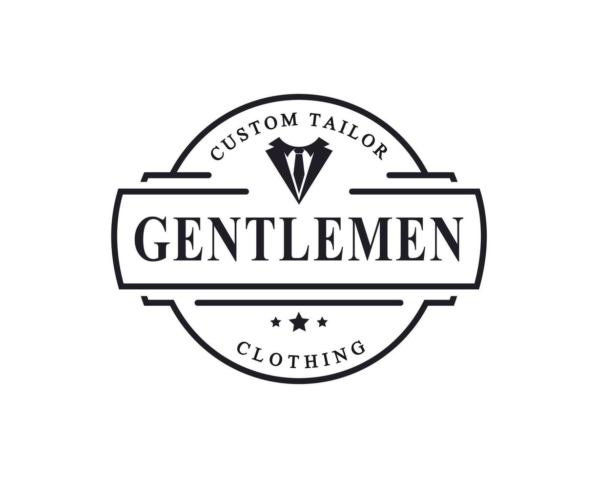 Vintage Retro Badge for Clothing Apparel Gentleman and Masculine Logo Emblem Symbol vector