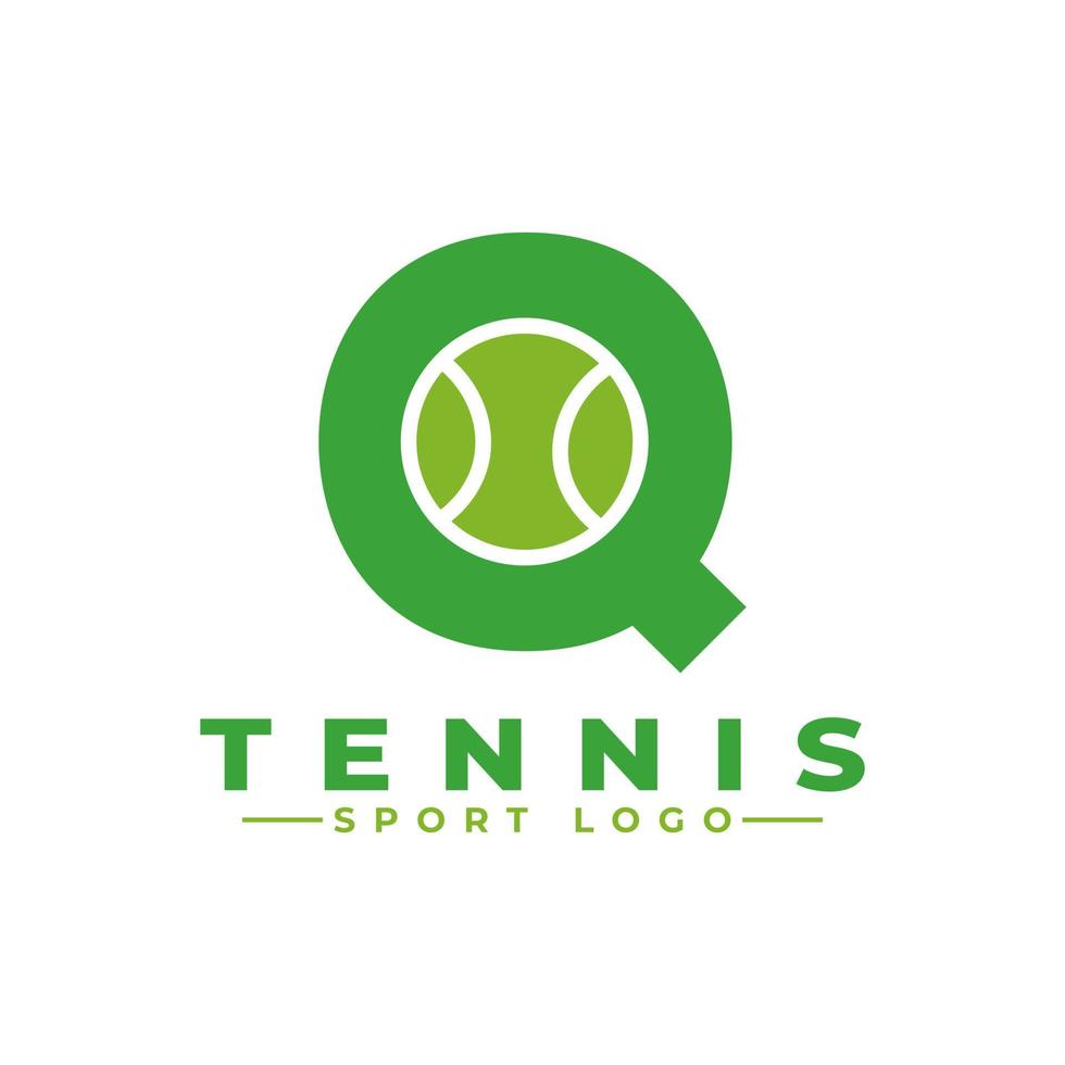 Letter Q with Tennis Logo Design. Vector Design Template Elements for Sport Team or Corporate Identity.