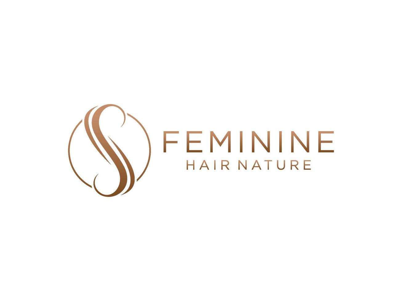 Abstract Gold and Silver Hair Wave Logo Letter S isolated on Gradient background. Flat Vector Logo Design Template Element.