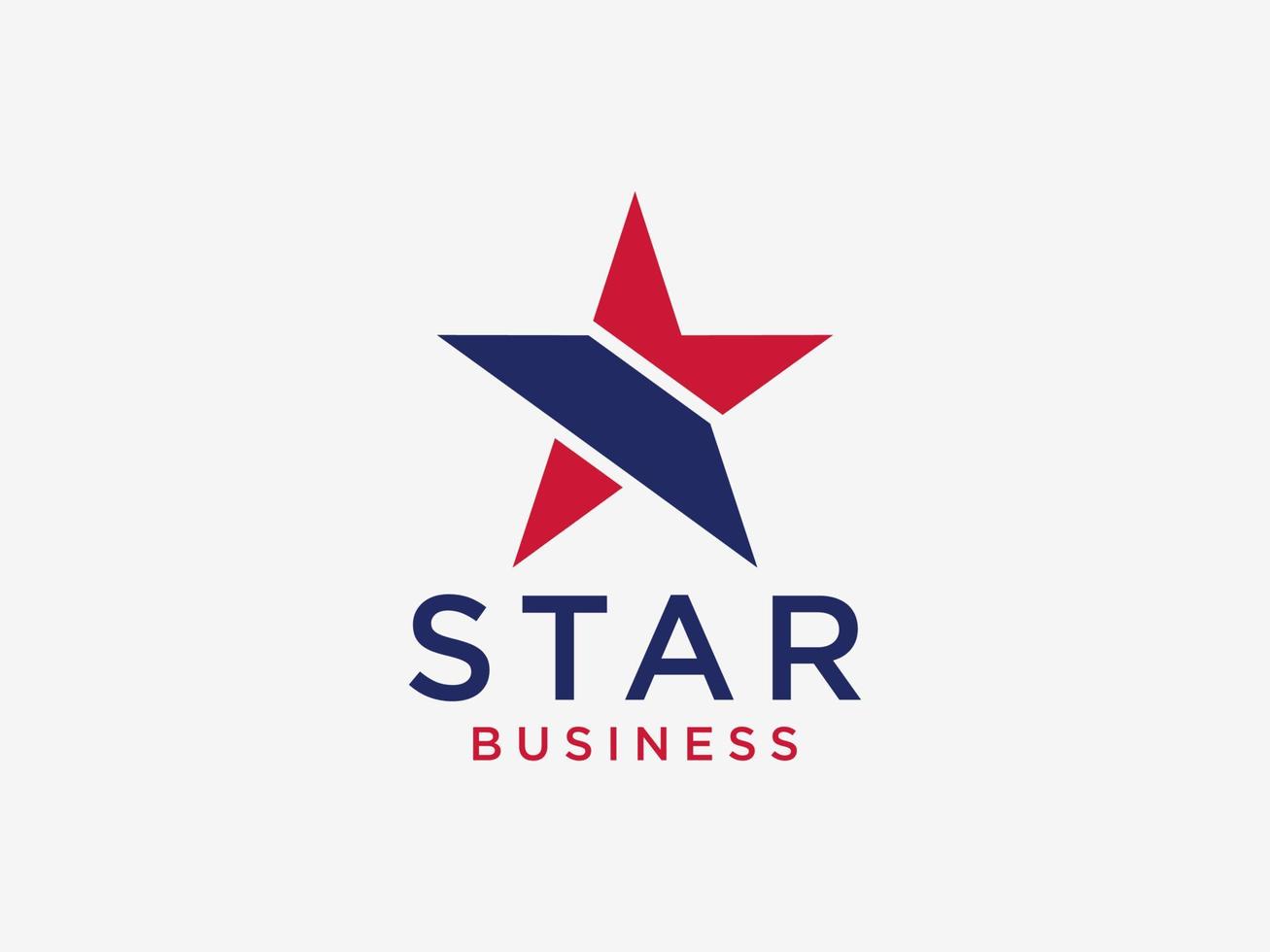 Star Logo. Blue and Red Geometric Star Shape isolated on White Background. Usable for Business and Branding Logos. Flat Vector Logo Design Template Element