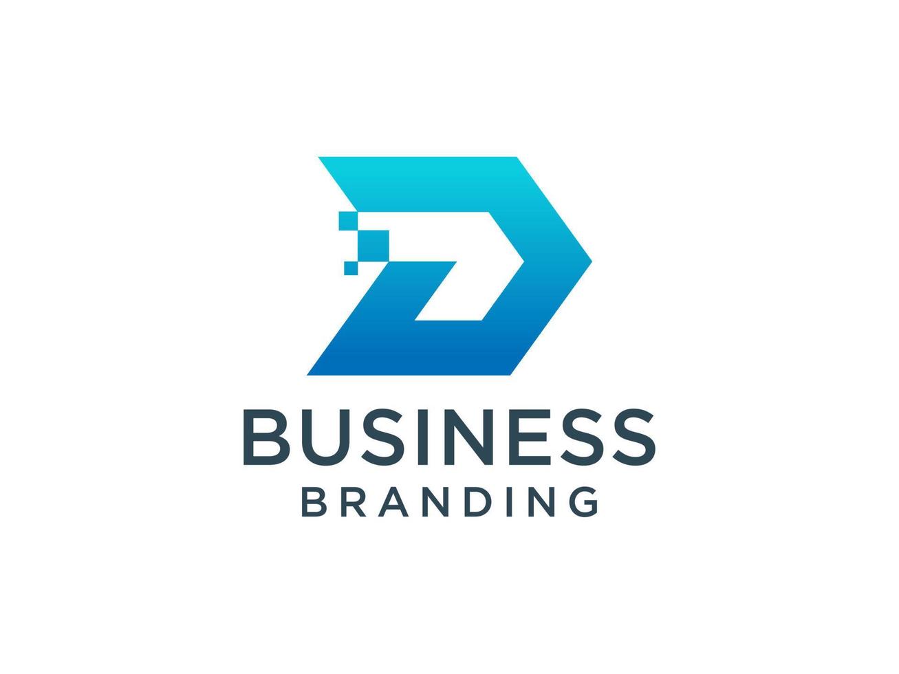 Abstract Initial Letter D Logo. Blue Geometric Linear Arrow Style isolated on White Background. Usable for Business and Technology Logos. Flat Vector Logo Design Template Element.