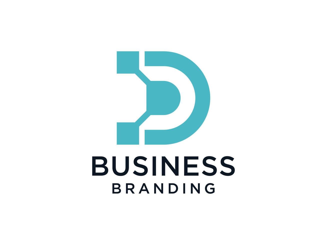 logotipo inicial abstracto de la letra d. estilo de flecha lineal geométrica azul aislado sobre fondo blanco. utilizable para logotipos de negocios y tecnología. elemento de plantilla de diseño de logotipo de vector plano.