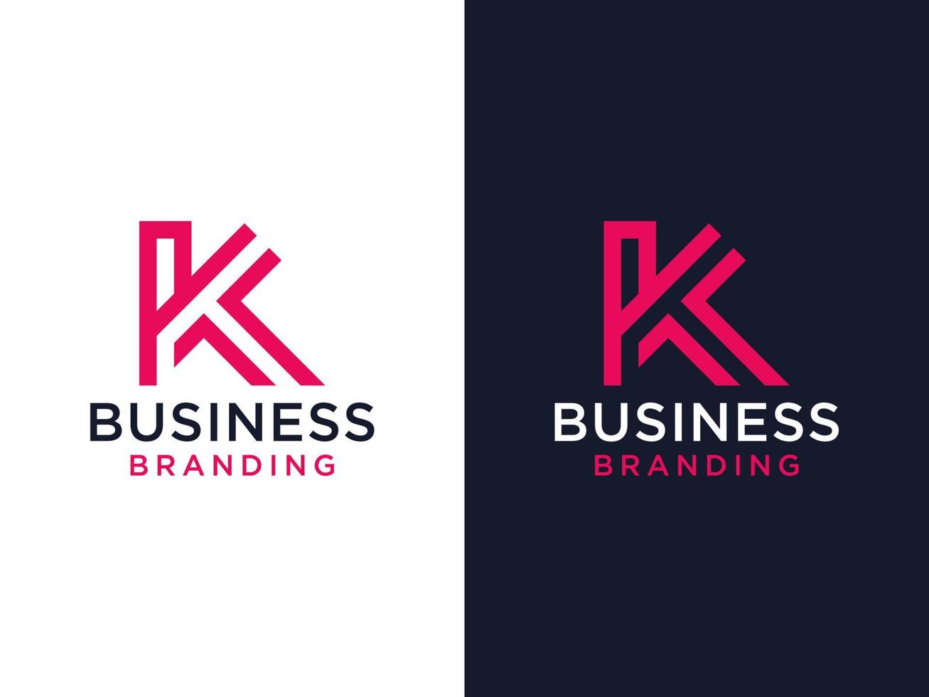 Abstract Initial Letter K Logo. Red Geometric Shape  isolated on Double Background. Usable for Business and Branding Logos. Flat Vector Logo Design Template Element.