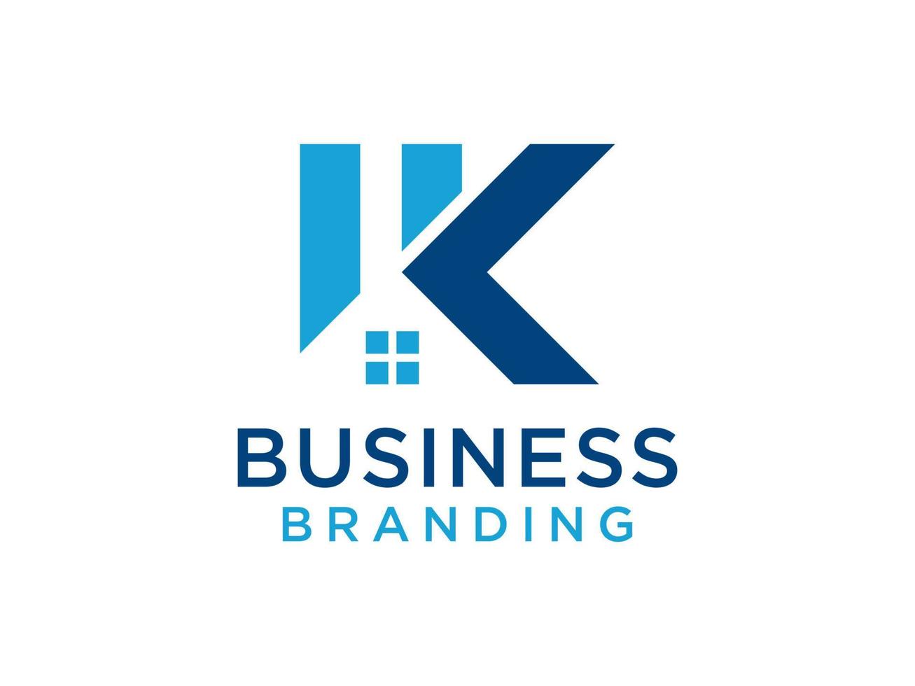 Abstract Initial Letter  K Logo. Blue Geometric Arrow Shape Origami Style isolated on White Background. Usable for Business and Branding Logos. Flat Vector Logo Design Template Element.