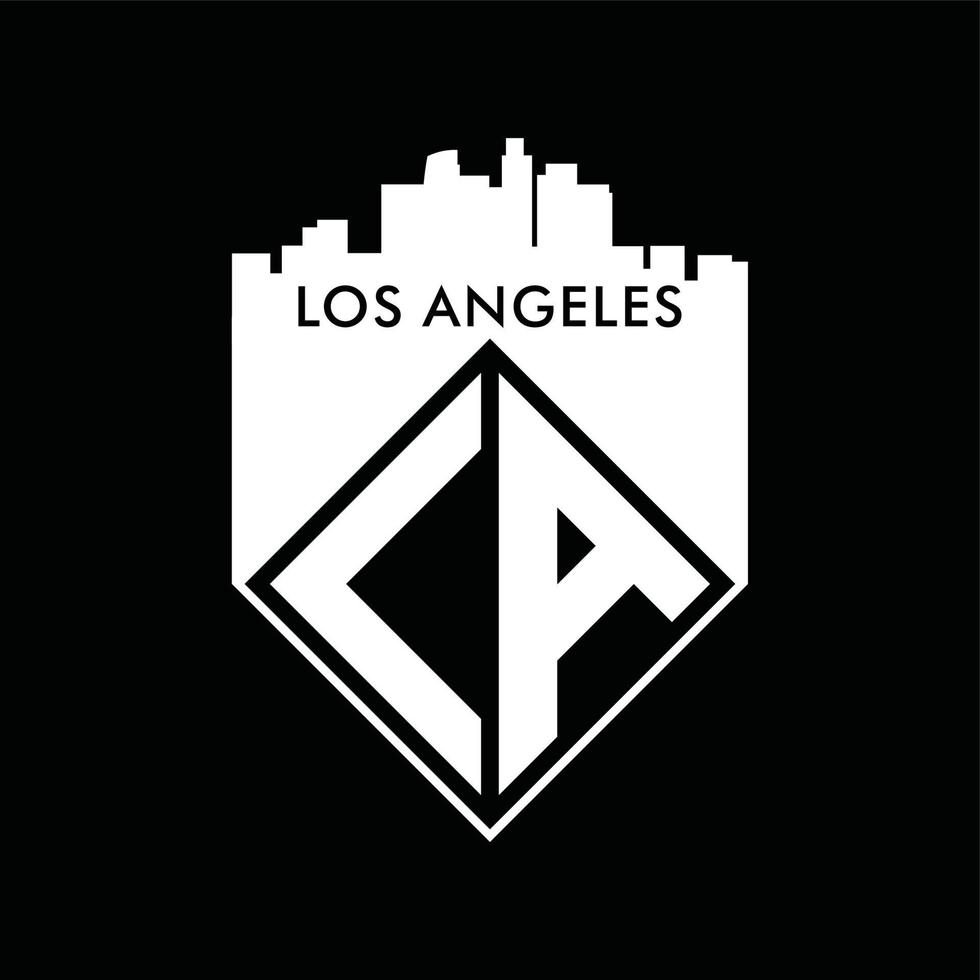 Los angeles element of men fashion and modern shield city in typography ...