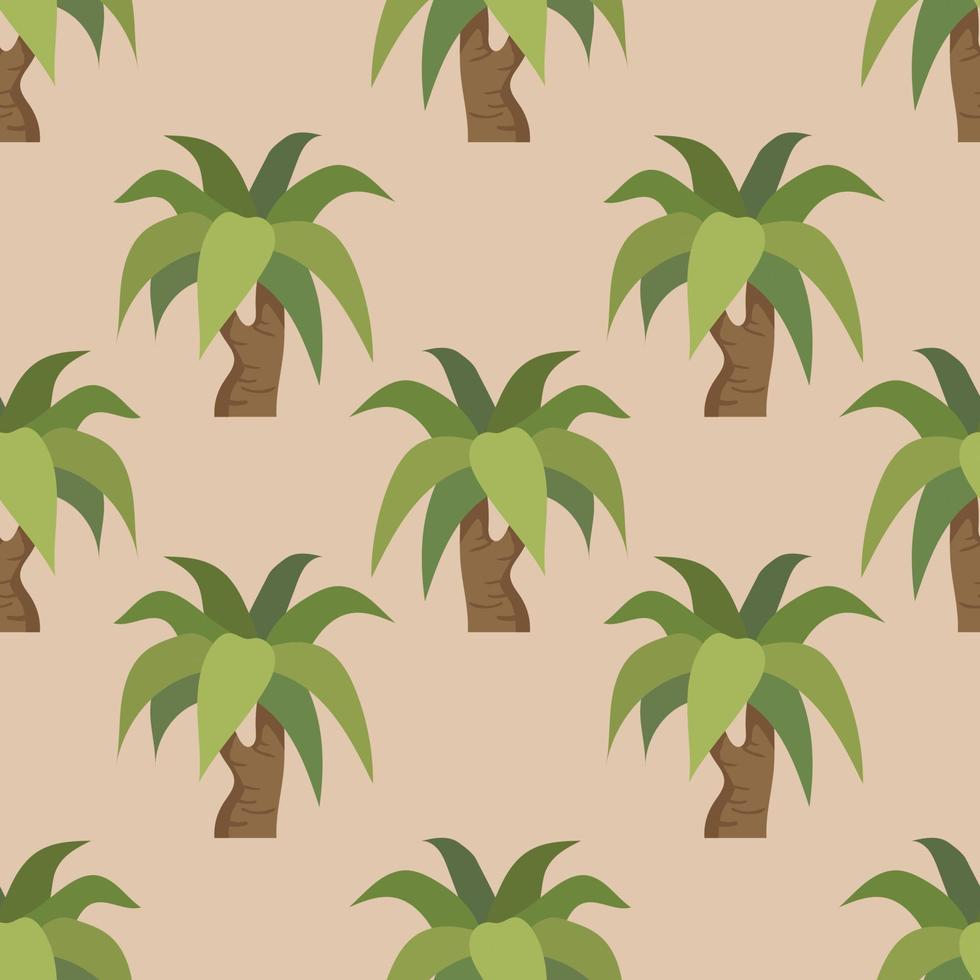 Seamless palm tree illustration cartoon pattern vector