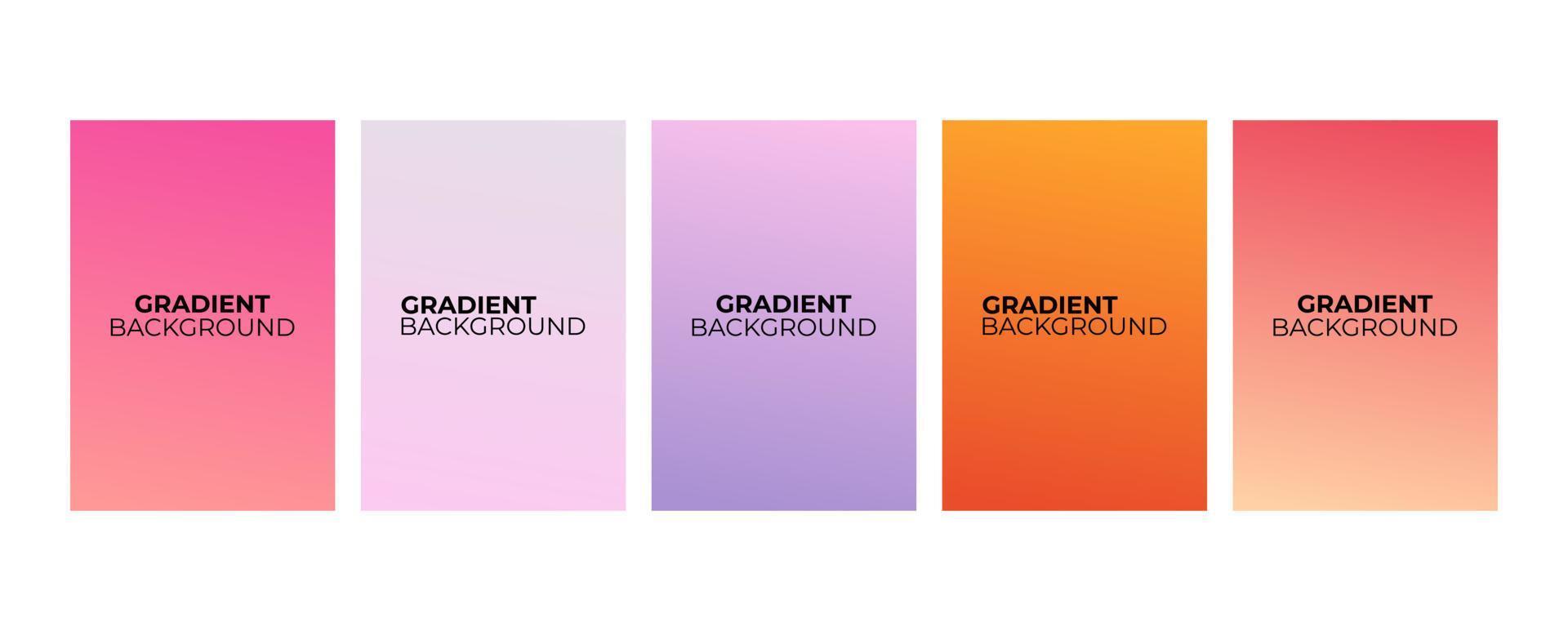 Collection of abstract multi-colored gradient vector cover illustrations. As background for business brochures, cards, packages and posters.