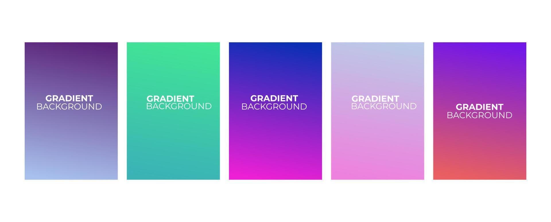 Collection of abstract multi-colored gradient vector cover illustrations. As background for business brochures, cards, packages and posters.