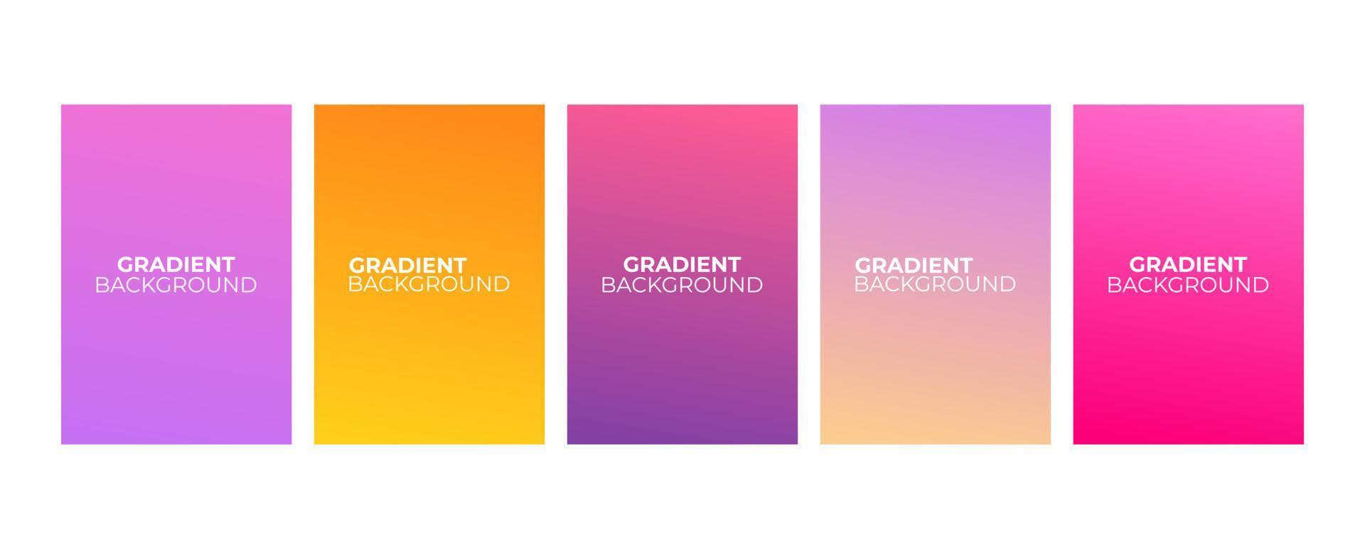 Collection of abstract multi-colored gradient vector cover illustrations. As background for business brochures, cards, packages and posters.