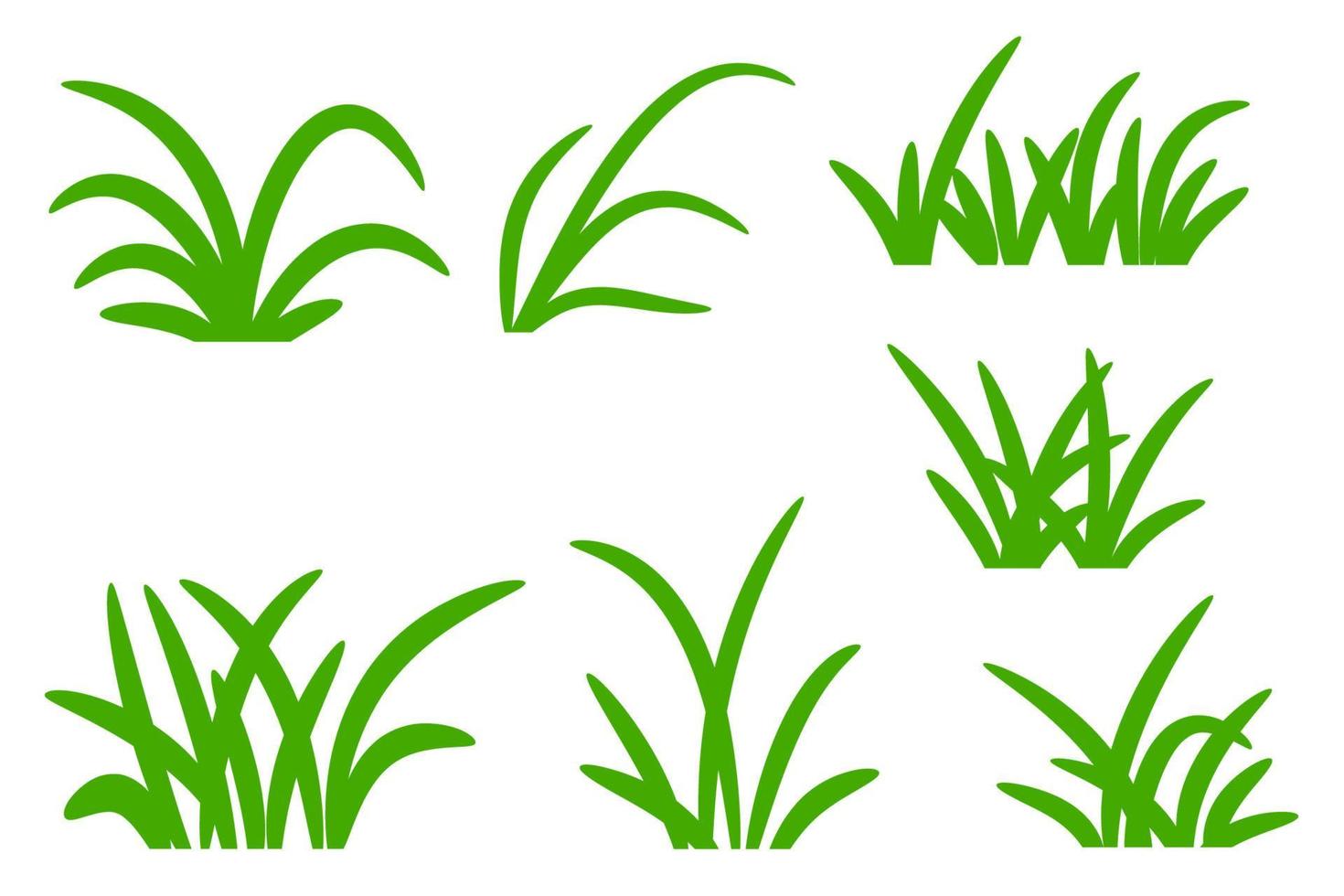 vector green grass set