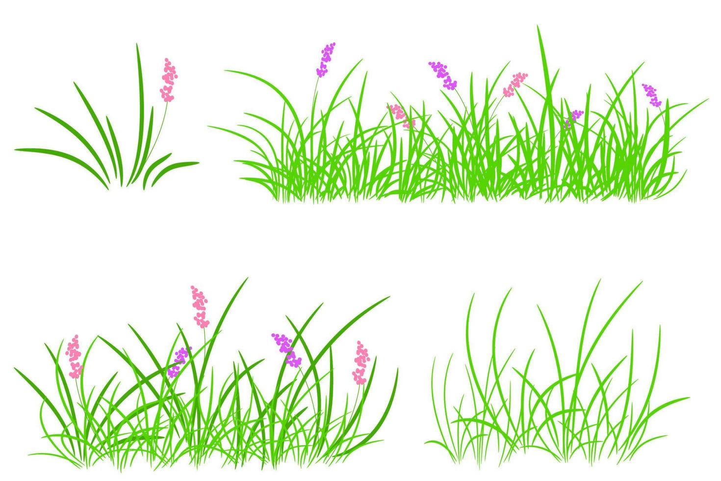 vector green grass set