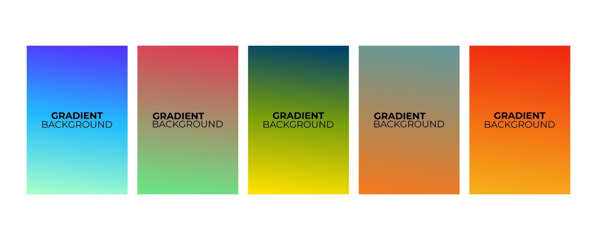 Collection of abstract multi-colored gradient vector cover illustrations. As background for business brochures, cards, packages and posters.