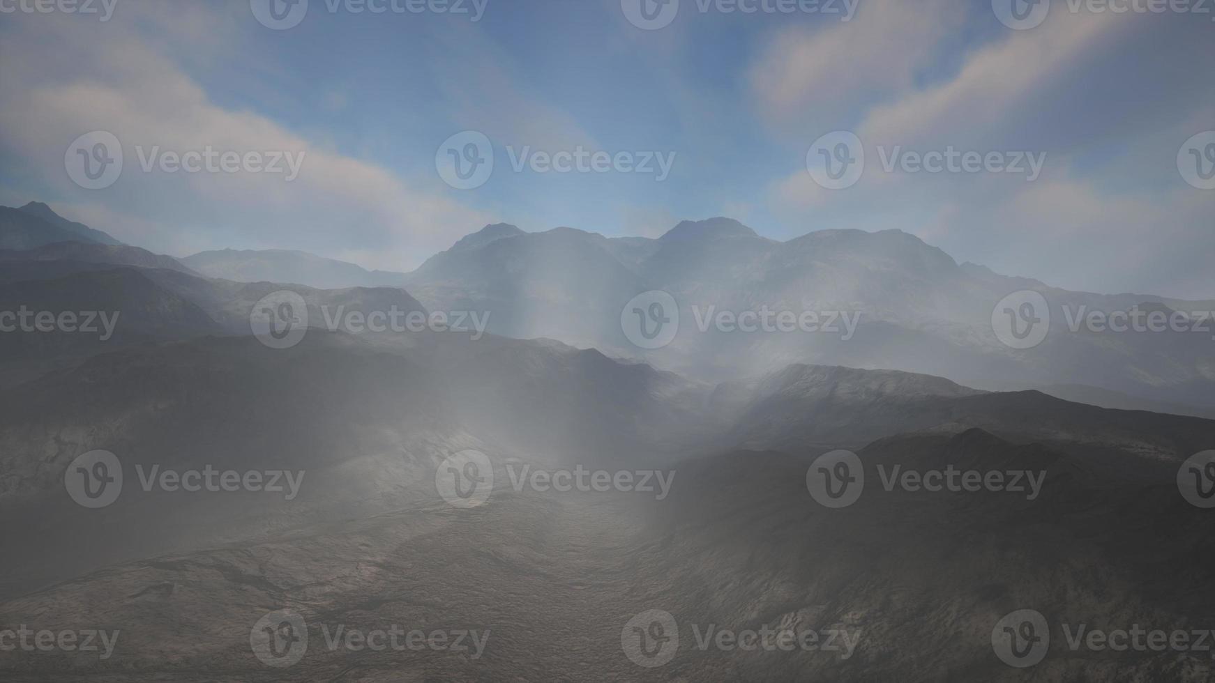 landscape panoramic view desert with rocky mountains photo