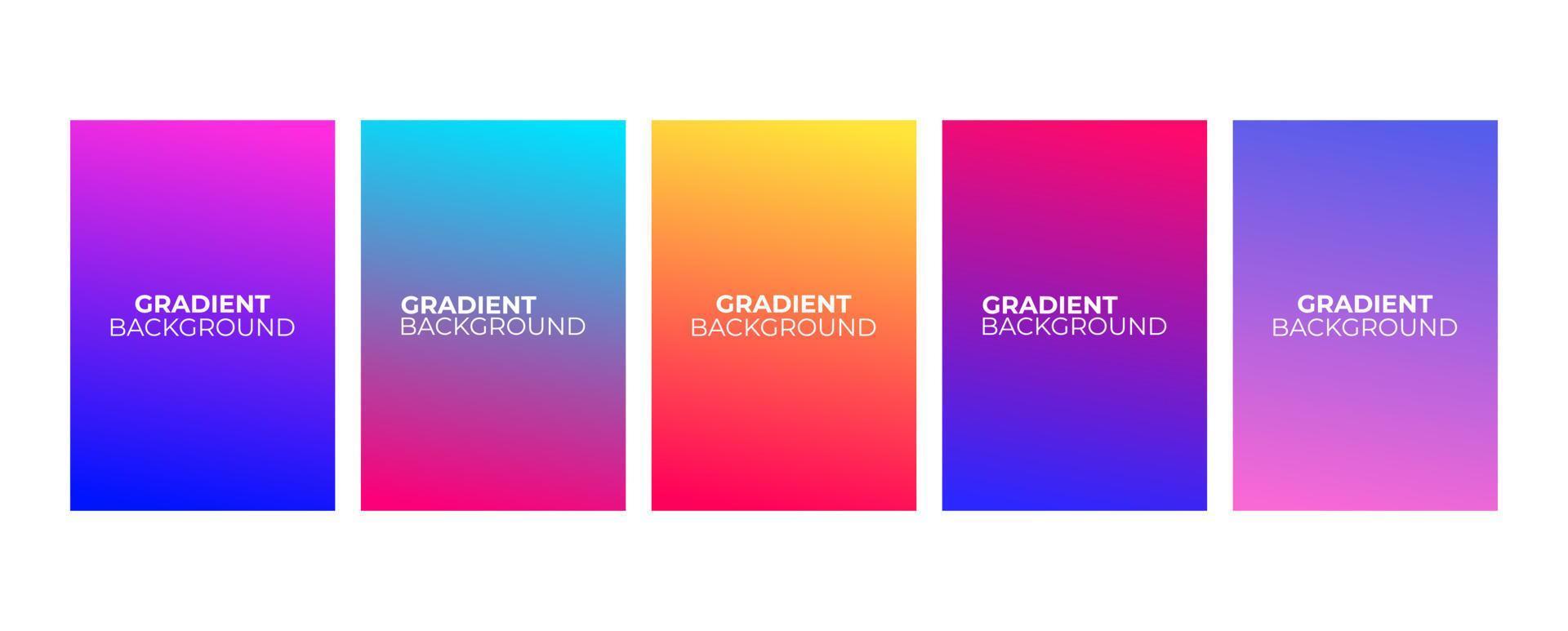 Collection of abstract multi-colored gradient vector cover illustrations. As background for business brochures, cards, packages and posters.