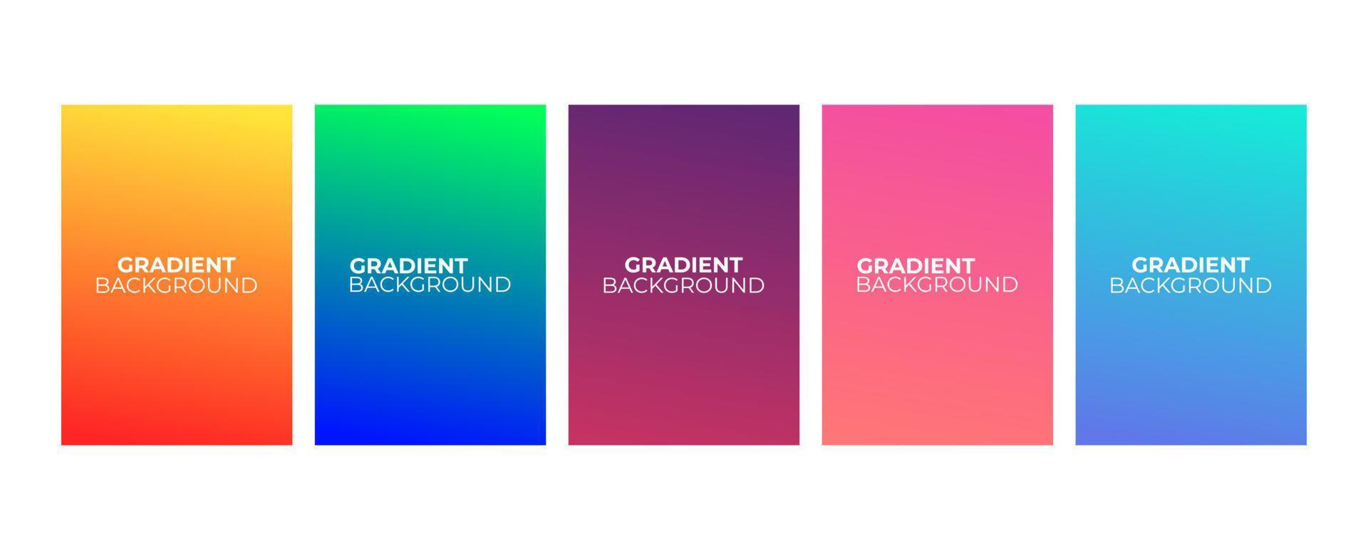 Collection of abstract multi-colored gradient vector cover illustrations. As background for business brochures, cards, packages and posters.