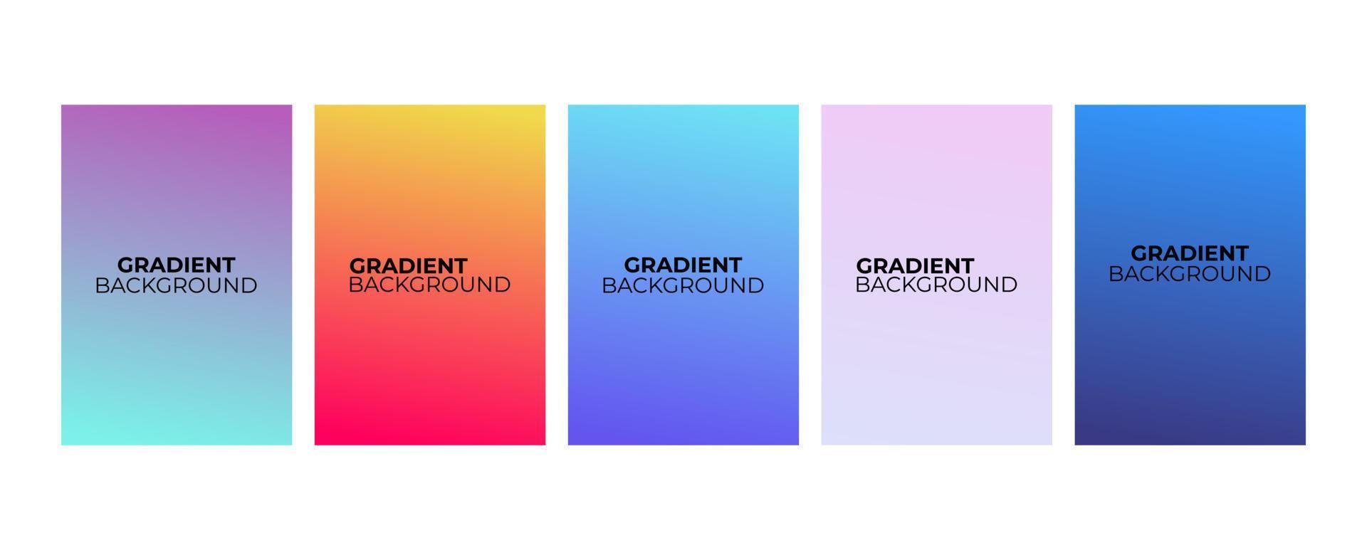 Collection of abstract multi-colored gradient vector cover illustrations. As background for business brochures, cards, packages and posters.