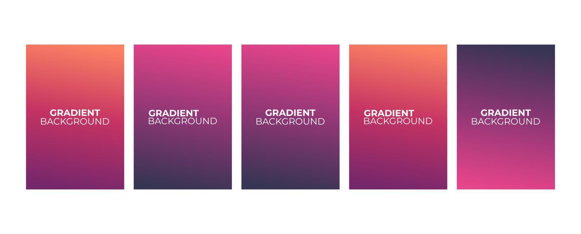 Collection of abstract multi-colored gradient vector cover illustrations. As background for business brochures, cards, packages and posters.