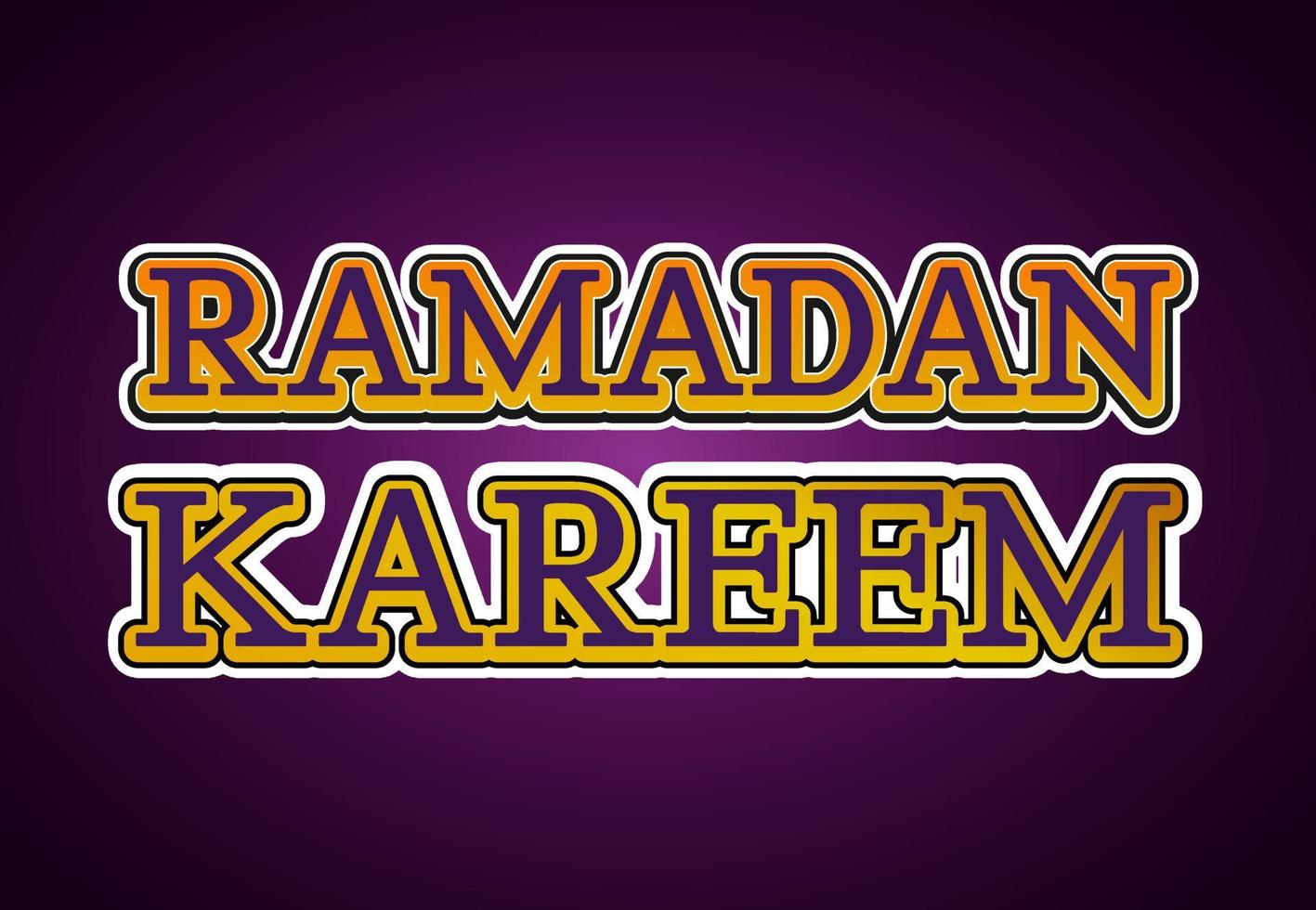 Ramadan kareem Text for Title or Headline. vector