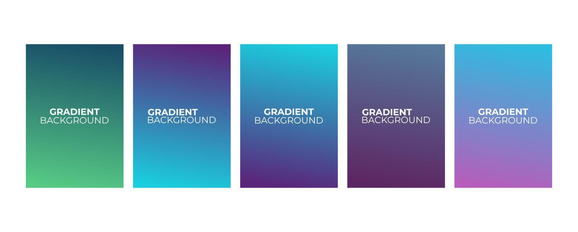 Collection of abstract multi-colored gradient vector cover illustrations. As background for business brochures, cards, packages and posters.