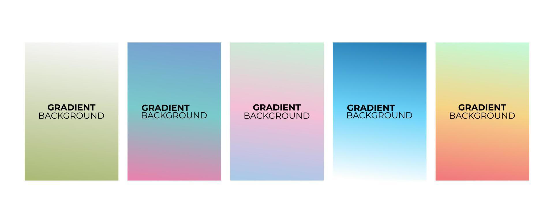 Collection of abstract multi-colored gradient vector cover illustrations. As background for business brochures, cards, packages and posters.