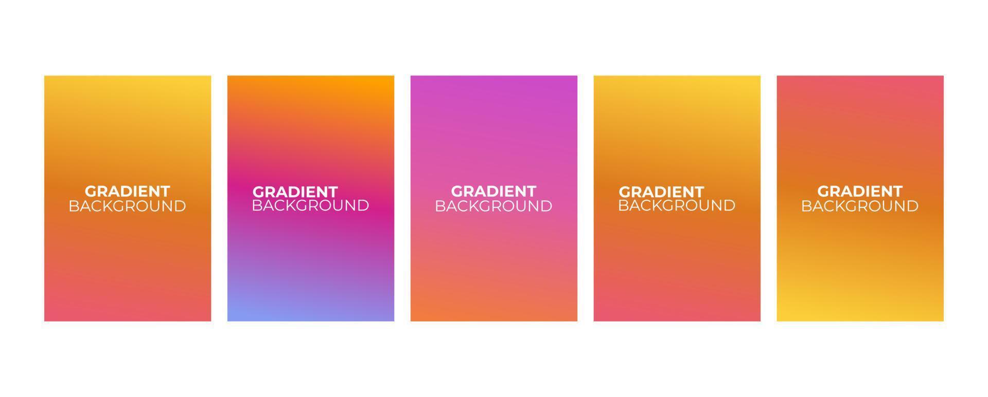 Collection of abstract multi-colored gradient vector cover illustrations. As background for business brochures, cards, packages and posters.