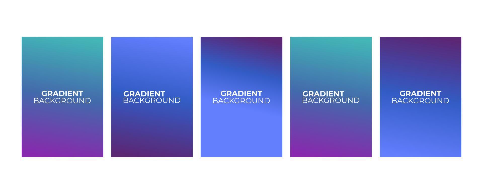 Collection of abstract multi-colored gradient vector cover illustrations. As background for business brochures, cards, packages and posters.