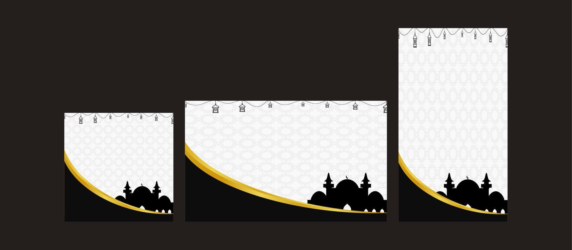 set of Ramadan Kareem Background vector