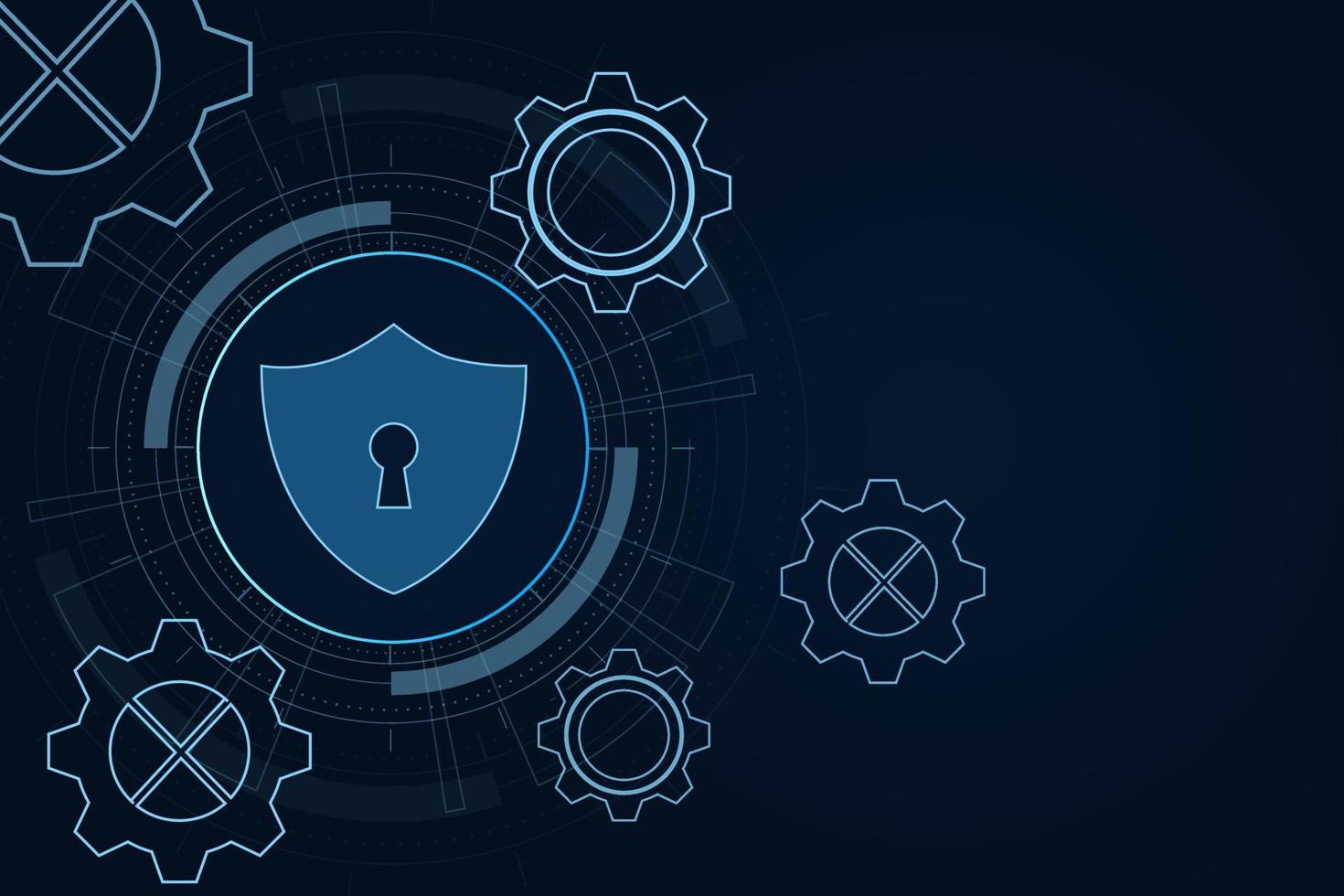 Cyber security technology concept , Shield With Keyhole icon on circuit board , personal data , vector