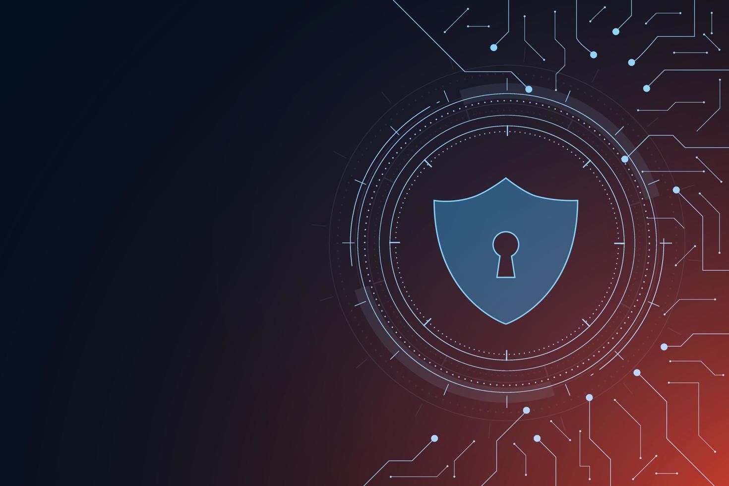 Cyber security technology concept , Shield With Keyhole icon on circuit board , personal data , vector