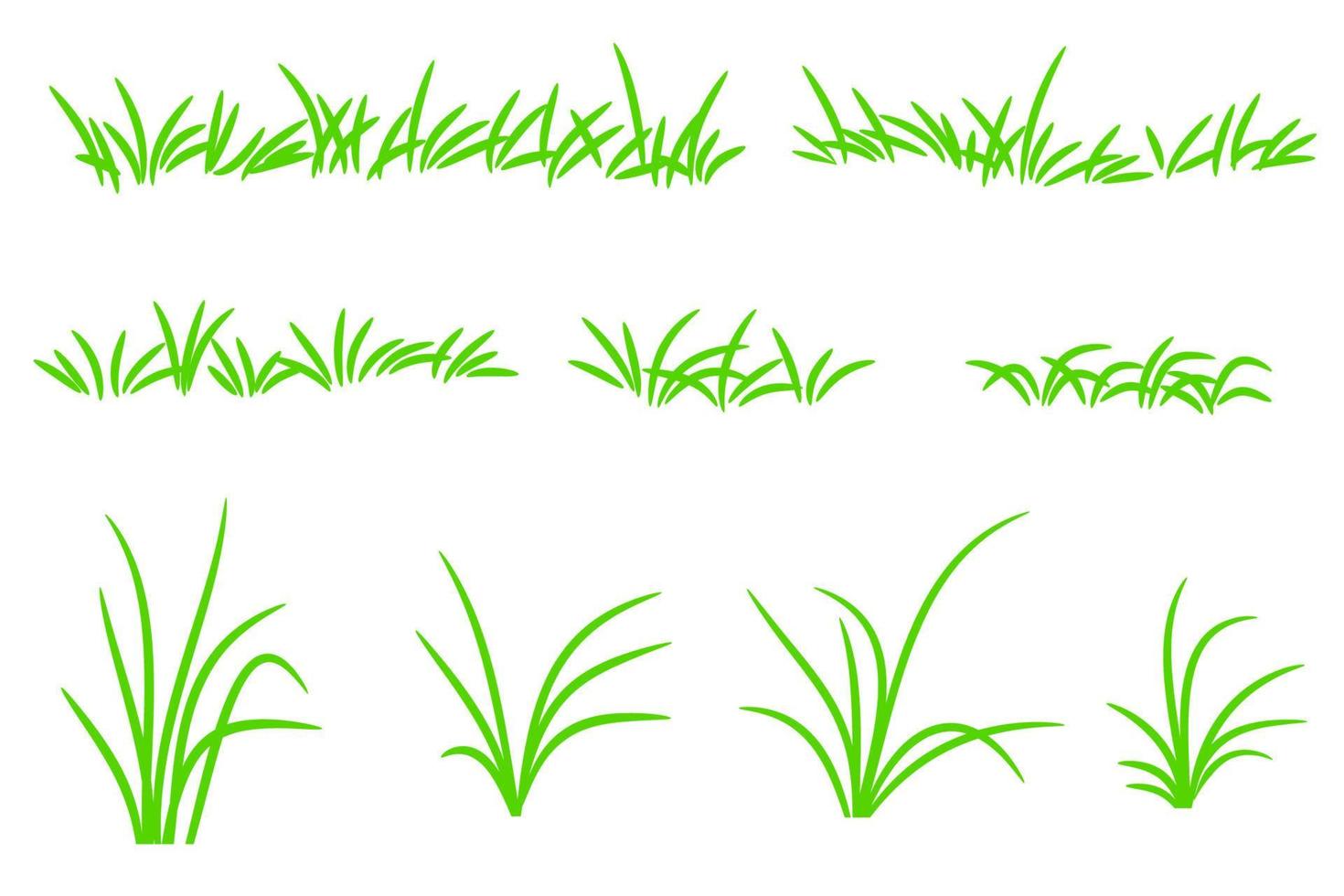 vector green grass set