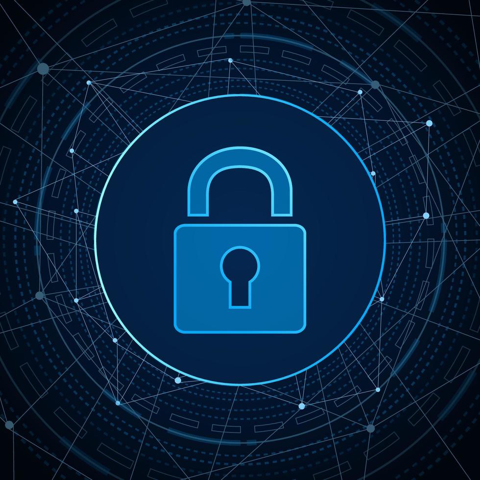 Cyber security technology concept , Shield With Keyhole icon on circuit board , personal data , vector