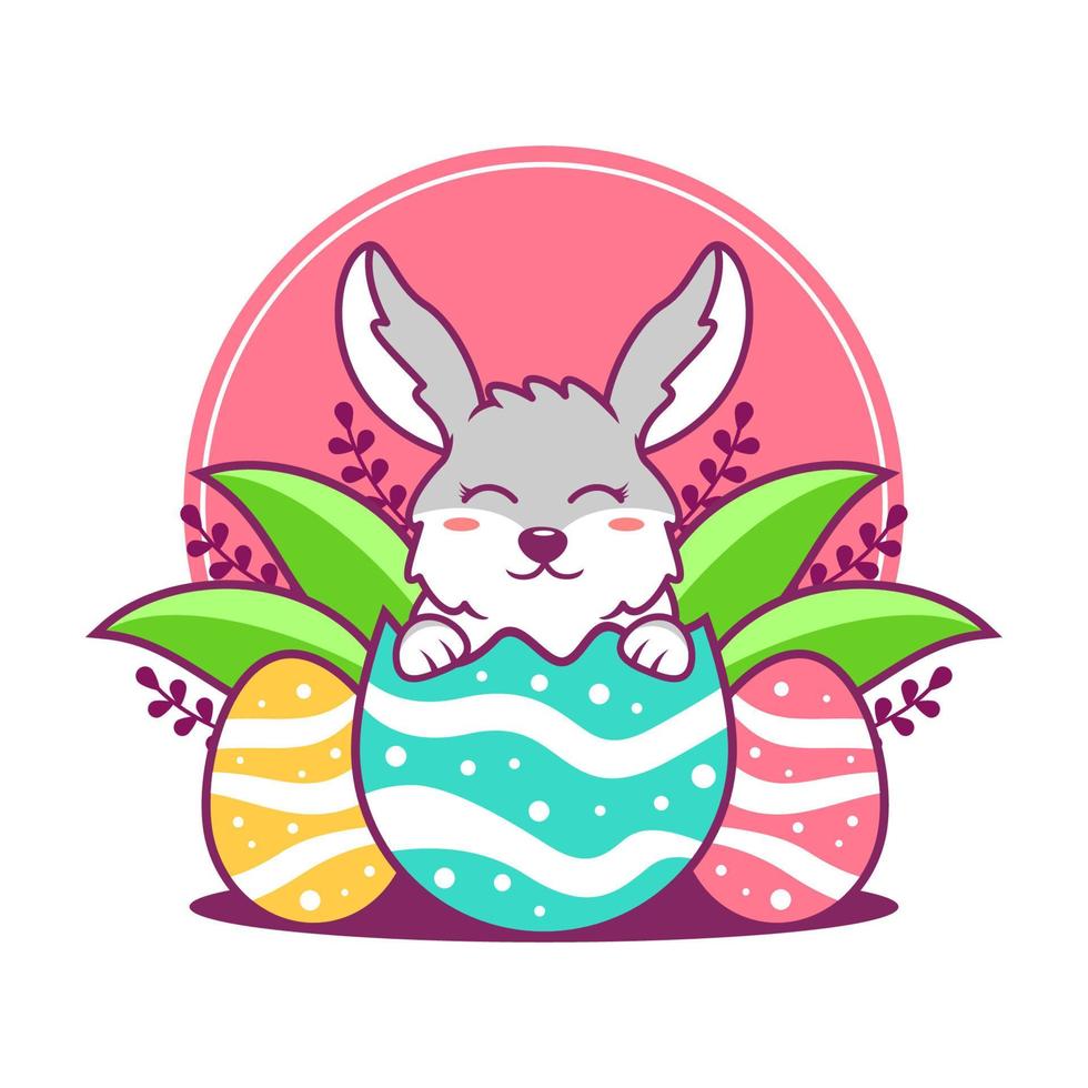 easter day bunny cartoon illustration vector