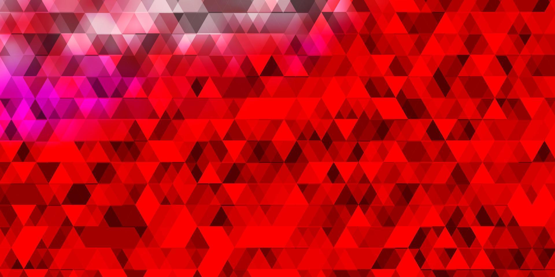 textura de vector rojo claro con líneas, triángulos.