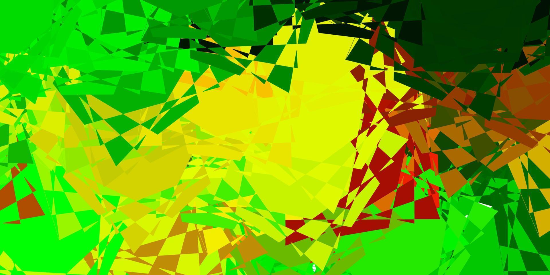 Light Green, Yellow vector background with triangles.