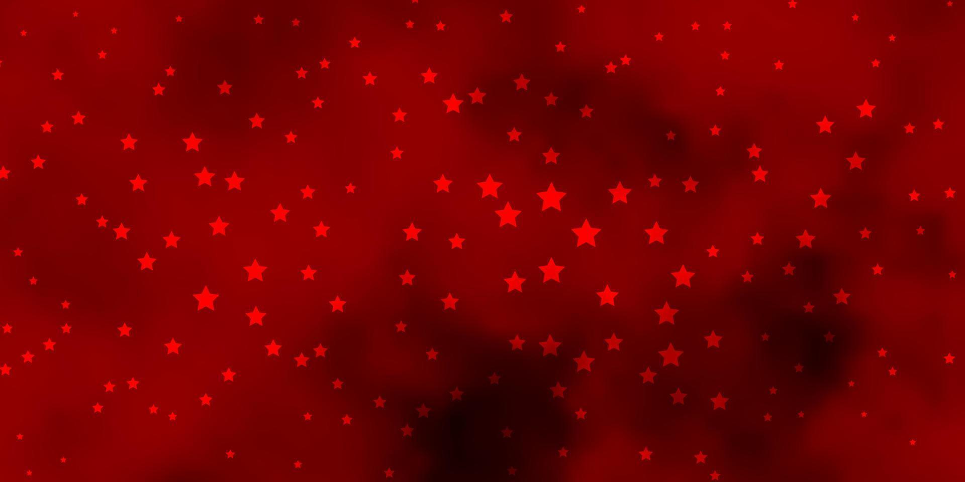 Dark Orange vector texture with beautiful stars.