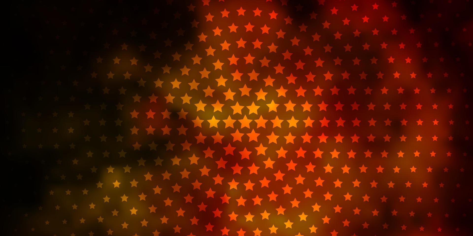 Dark Orange vector layout with bright stars.