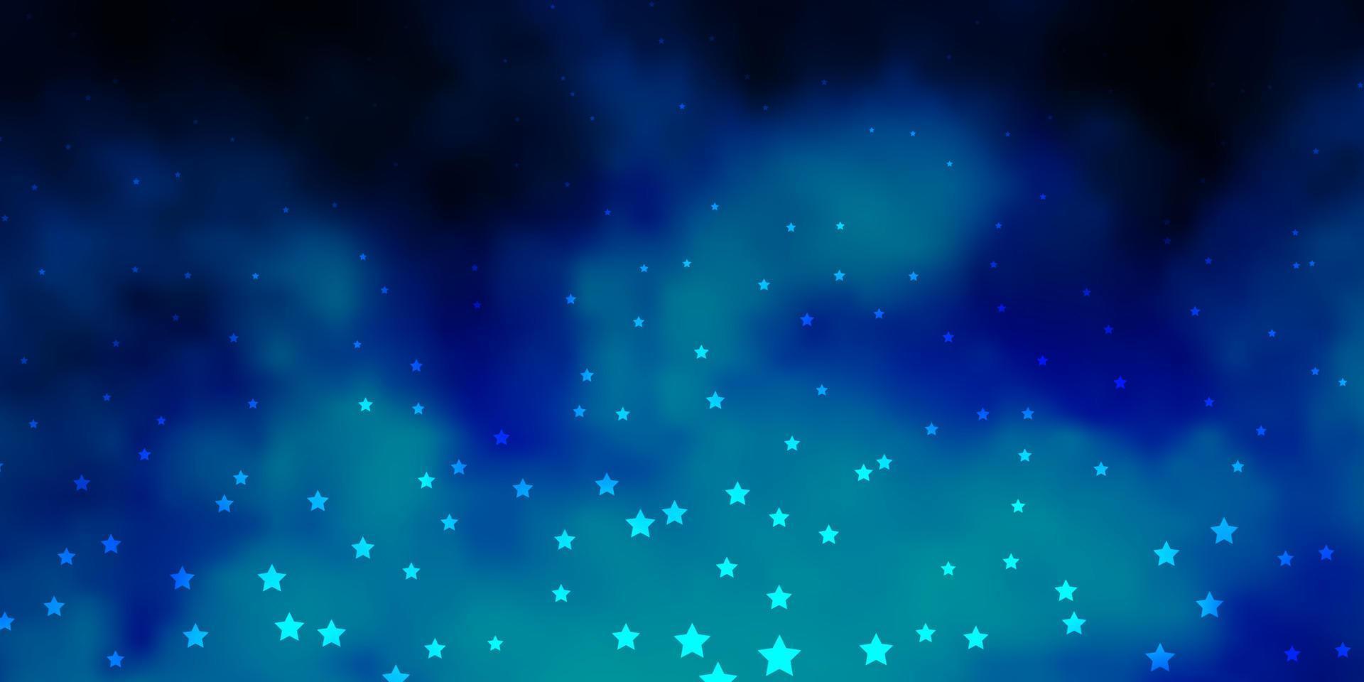 Fondo de vector azul oscuro con estrellas de colores.