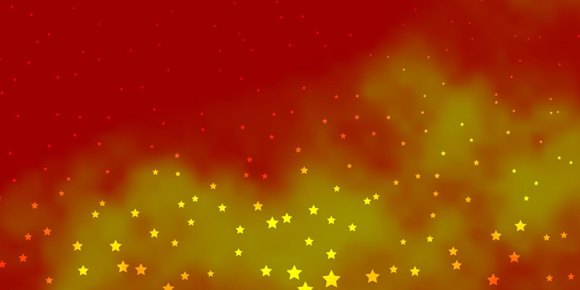 Dark Orange vector background with small and big stars.