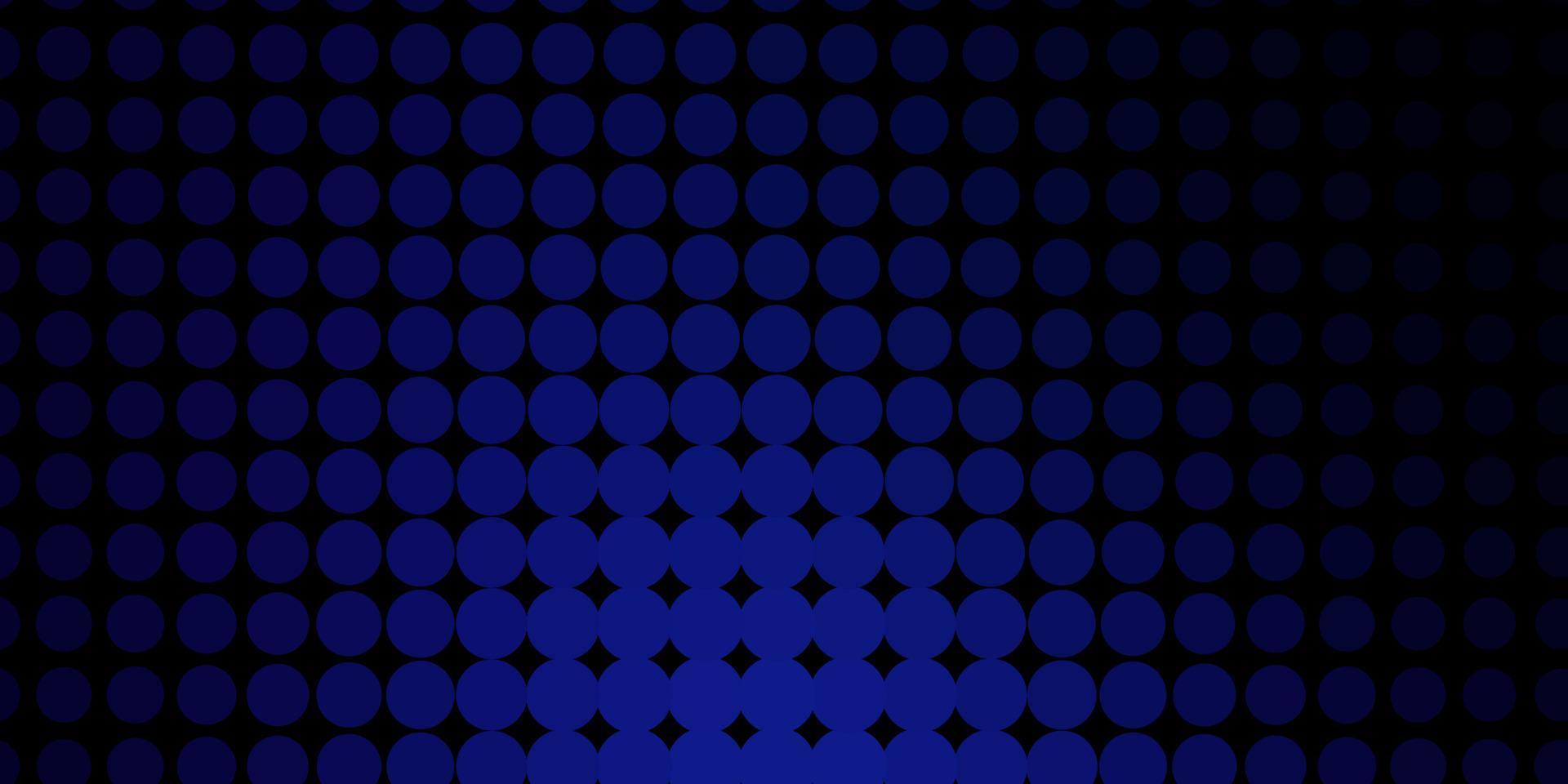 Dark BLUE vector background with bubbles.