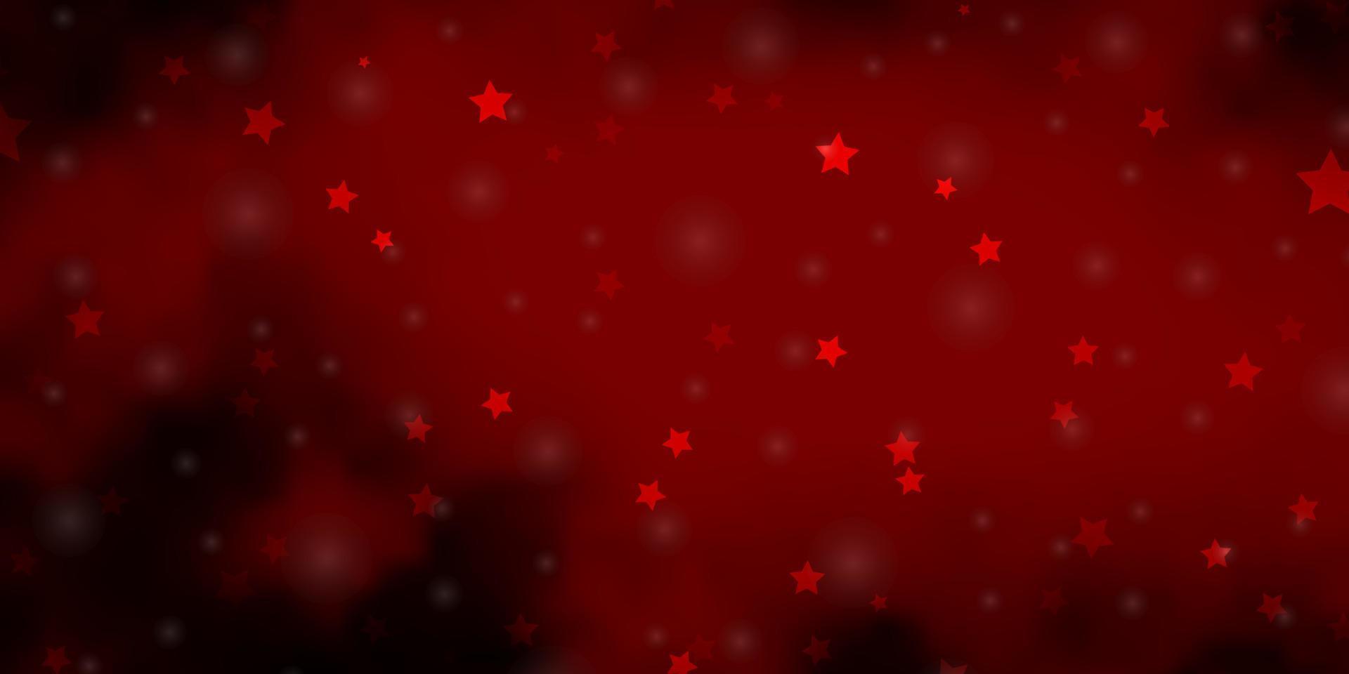 Dark Red vector texture with beautiful stars.