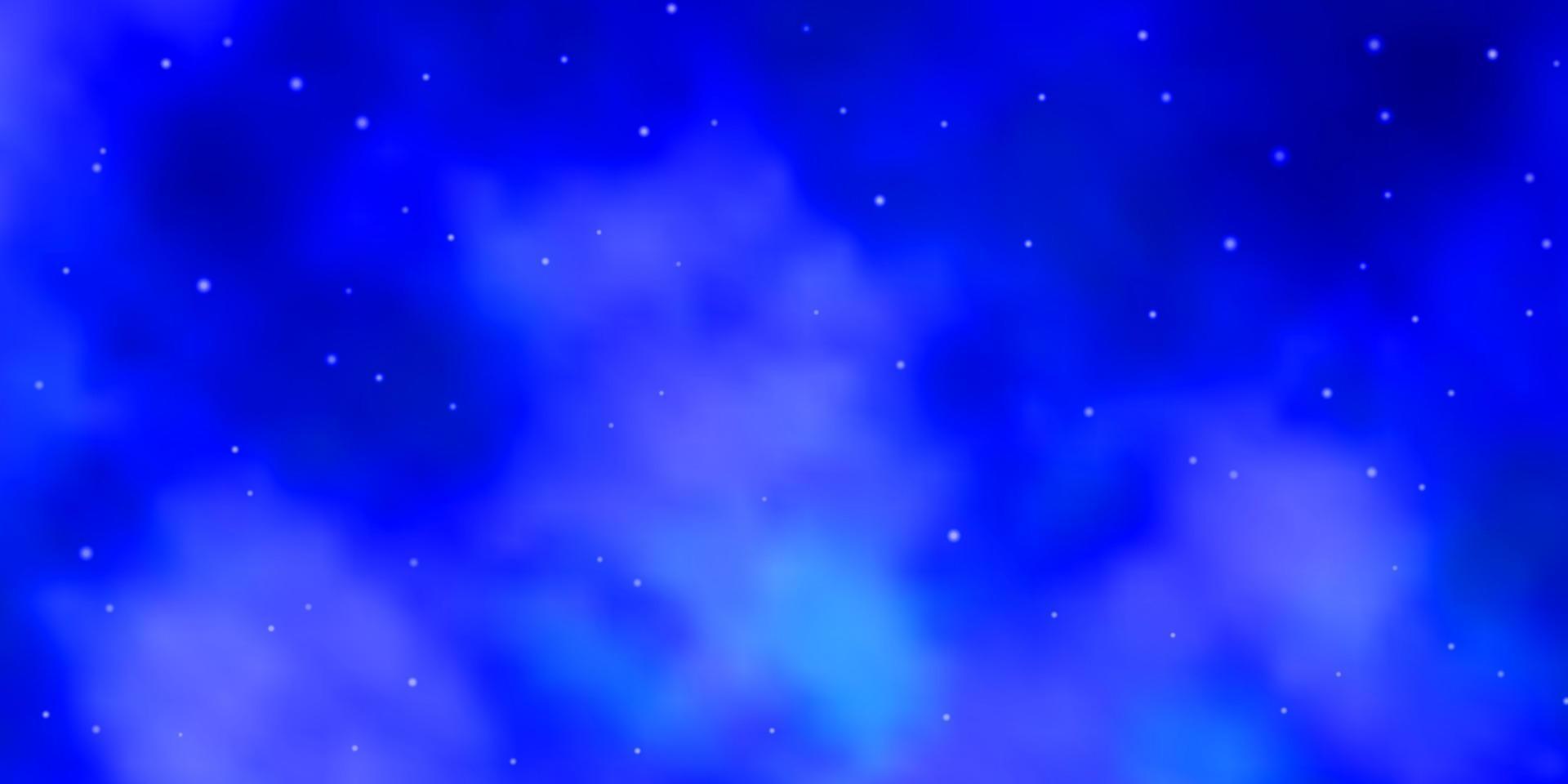 Dark BLUE vector template with neon stars.