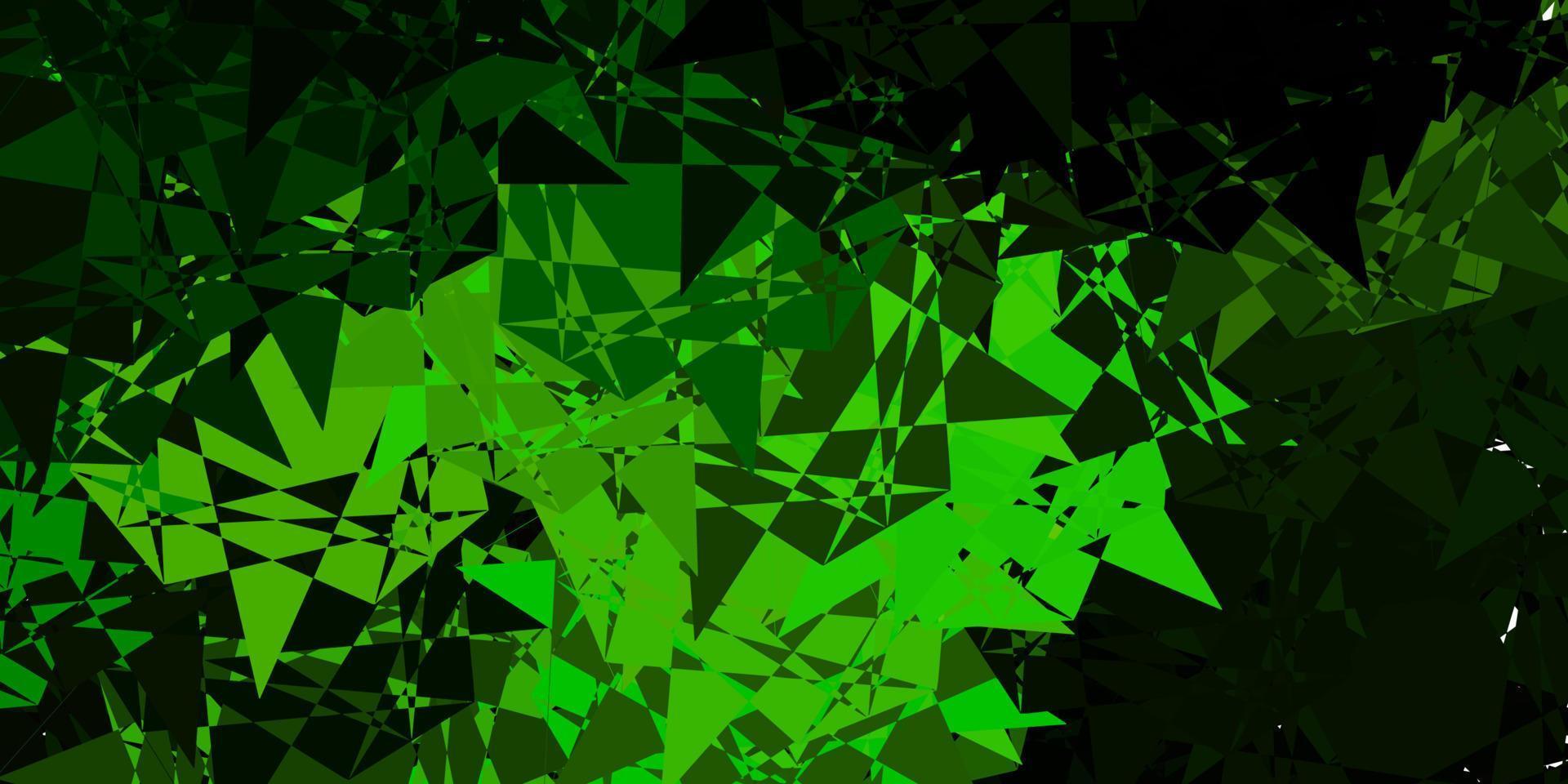 textura de vector verde oscuro con triángulos al azar.