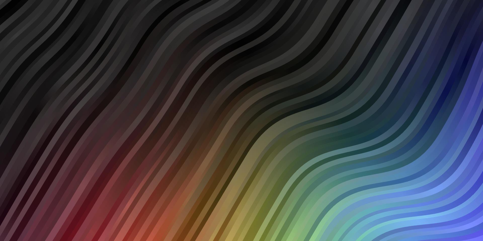 Dark Multicolor vector template with curved lines.