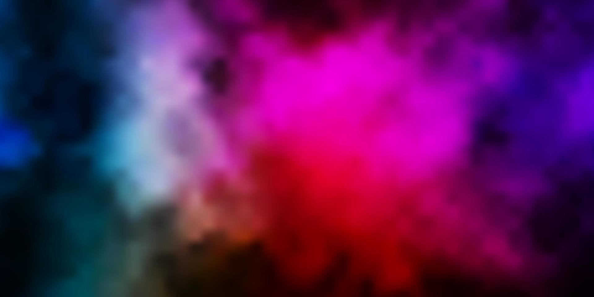 Dark Multicolor vector background with clouds.