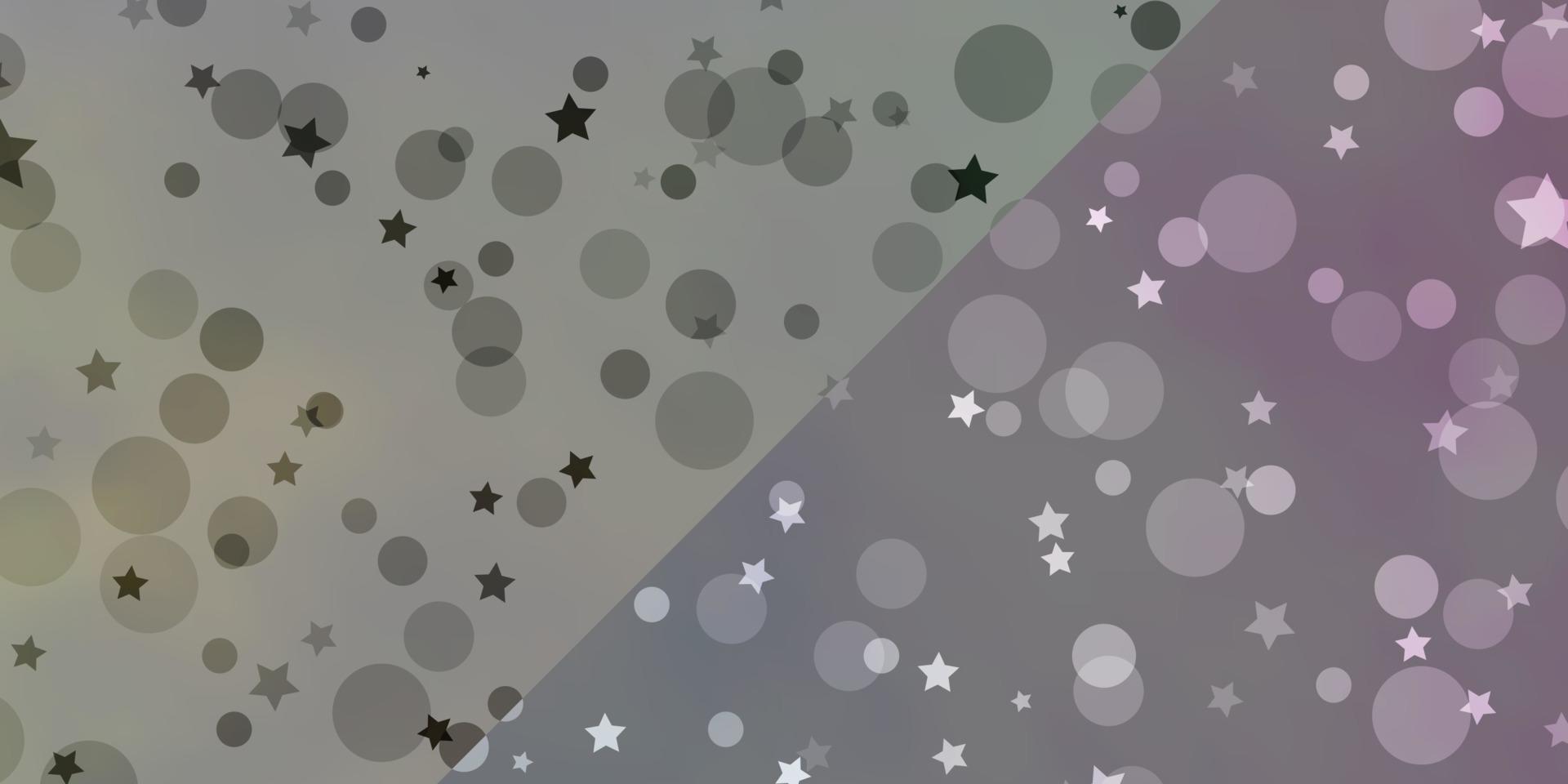 Vector layout with circles, stars.