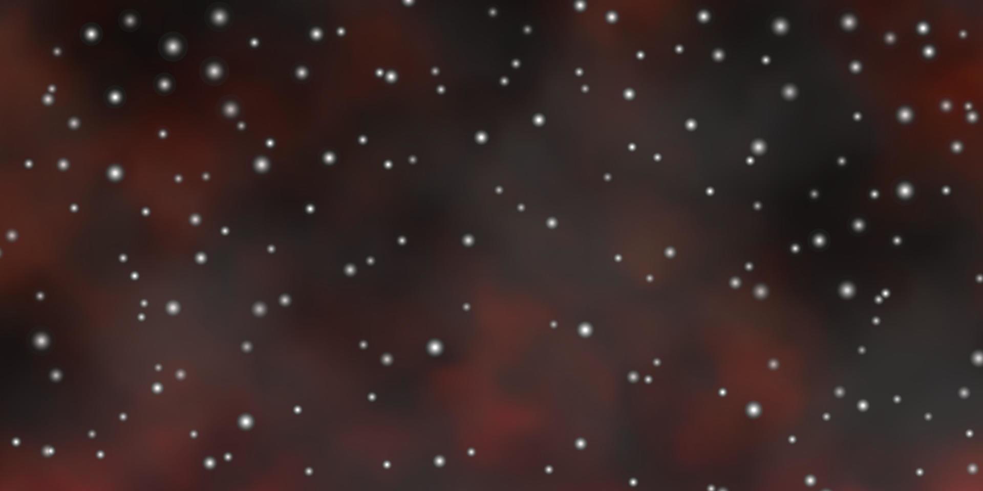 Dark Orange vector pattern with abstract stars.